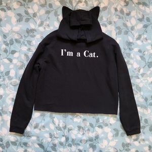 I'm a Cat croped black sweater